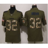 nike nfl jerseys cleveland browns #32 brown army green[nike Limited Salute To Service]