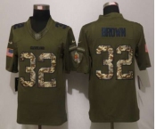 nike nfl jerseys cleveland browns #32 brown army green[nike Limited Salute To Service]