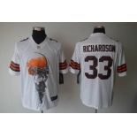 nike nfl jerseys cleveland browns #33 richardson white[helmet tri-blend limited]