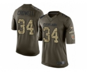 nike nfl jerseys cleveland browns #34 crowell army green[nike Limited Salute To Service]