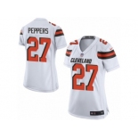 Women' Browns #27 Jabrill Peppers White s Stitched NFL New Elite Jersey