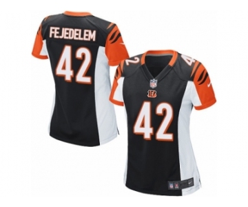 Women Nike Cincinnati Bengals #42 Clayton Fejedelem Game Black Team Color NFL Jersey