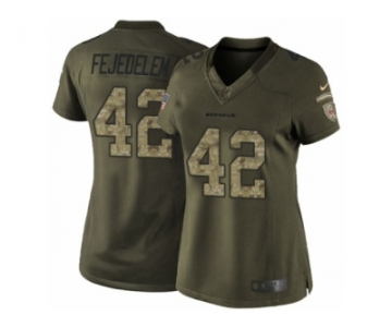 Women Nike Cincinnati Bengals #42 Clayton Fejedelem Limited Green Salute to Service NFL Jersey