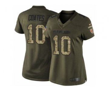 Women Nike Cleveland Browns #10 Sammie Coates Limited Green Salute to Service NFL Jersey