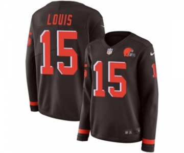 Women Nike Cleveland Browns #15 Ricardo Louis Limited Brown Therma Long Sleeve NFL Jersey