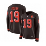 Women Nike Cleveland Browns #19 Bernie Kosar Limited Brown Therma Long Sleeve NFL Jersey