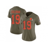 Women Nike Cleveland Browns #19 Corey Coleman Olive Stitched NFL Limited 2017 Salute to Service Jersey