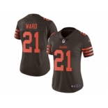 Women Nike Cleveland Browns #21 Denzel Ward Brown Stitched NFL Limited Rush Jersey