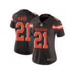 Women Nike Cleveland Browns #21 Denzel Ward Brown Team Color Stitched NFL Vapor Untouchable Limited Jersey