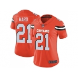 Women Nike Cleveland Browns #21 Denzel Ward Orange Alternate Stitched NFL Vapor Untouchable Limited Jersey