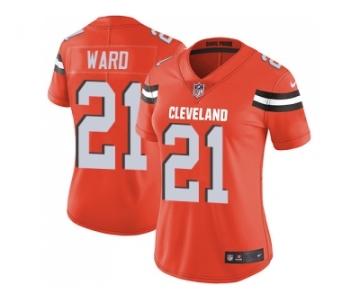 Women Nike Cleveland Browns #21 Denzel Ward Orange Alternate Stitched NFL Vapor Untouchable Limited Jersey