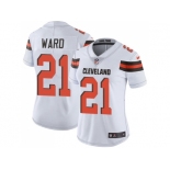 Women Nike Cleveland Browns #21 Denzel Ward White Stitched NFL Vapor Untouchable Limited Jersey