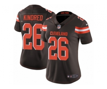 Women Nike Cleveland Browns #26 Derrick Kindred Brown Team Color Vapor Untouchable Limited Player NFL Jersey