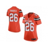 Women Nike Cleveland Browns #26 Derrick Kindred Game Orange Alternate NFL Jersey