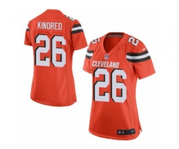 Women Nike Cleveland Browns #26 Derrick Kindred Game Orange Alternate NFL Jersey