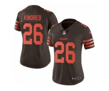 Women Nike Cleveland Browns #26 Derrick Kindred Limited Brown Rush Vapor Untouchable NFL Jersey