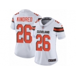 Women Nike Cleveland Browns #26 Derrick Kindred White Vapor Untouchable Limited Player NFL Jersey