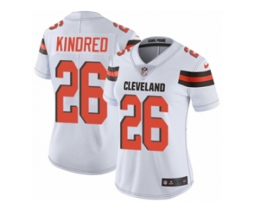 Women Nike Cleveland Browns #26 Derrick Kindred White Vapor Untouchable Limited Player NFL Jersey