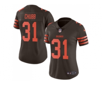 Women Nike Cleveland Browns #31 Nick Chubb Brown Stitched NFL Limited Rush Jersey