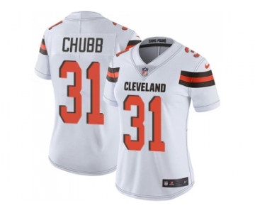 Women Nike Cleveland Browns #31 Nick Chubb White Stitched NFL Vapor Untouchable Limited Jersey