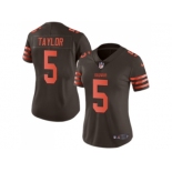 Women Nike Cleveland Browns #5 Tyrod Taylor Brown Stitched NFL Limited Rush Jersey