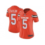 Women Nike Cleveland Browns #5 Tyrod Taylor Orange Alternate Stitched NFL Vapor Untouchable Limited Jersey