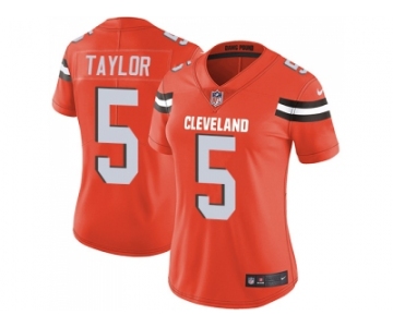 Women Nike Cleveland Browns #5 Tyrod Taylor Orange Alternate Stitched NFL Vapor Untouchable Limited Jersey