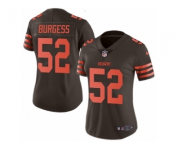 Women Nike Cleveland Browns #52 James Burgess Limited Brown Rush Vapor Untouchable NFL Jersey