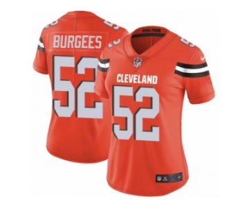 Women Nike Cleveland Browns #52 James Burgess Orange Alternate Vapor Untouchable Limited Player NFL Jersey