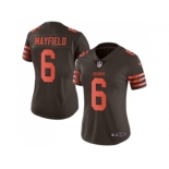 Women Nike Cleveland Browns #6 Baker Mayfield Brown Stitched NFL Limited Rush Jersey