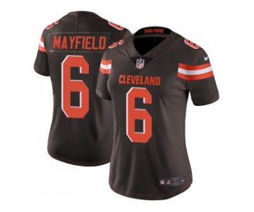 Women Nike Cleveland Browns #6 Baker Mayfield Brown Team Color Stitched NFL Vapor Untouchable Limited Jersey