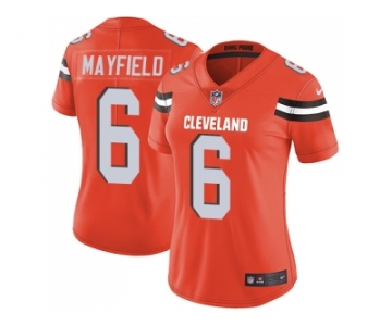 Women Nike Cleveland Browns #6 Baker Mayfield Orange Alternate Stitched NFL Vapor Untouchable Limited Jersey