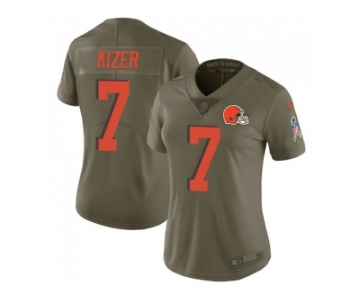 Women Nike Cleveland Browns #7 DeShone Kizer Olive Stitched NFL Limited 2017 Salute to Service Jersey