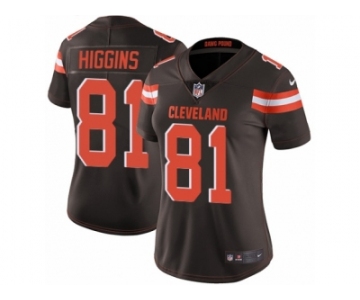 Women Nike Cleveland Browns #81 Rashard Higgins Brown Team Color Vapor Untouchable Limited Player NFL Jersey