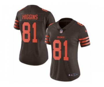 Women Nike Cleveland Browns #81 Rashard Higgins Limited Brown Rush Vapor Untouchable NFL Jersey