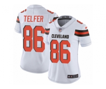 Women Nike Cleveland Browns #86 Randall Telfer White Vapor Untouchable Limited Player NFL Jersey