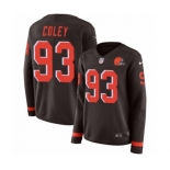 Women Nike Cleveland Browns #93 Trevon Coley Limited Brown Therma Long Sleeve NFL Jersey