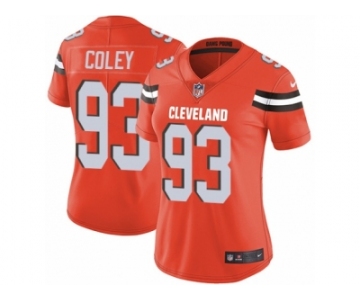 Women Nike Cleveland Browns #93 Trevon Coley Orange Alternate Vapor Untouchable Limited Player NFL Jersey