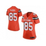 Women's Browns #85 David Njoku Orange Alternate Stitched NFL New Elite Jersey