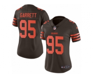 Women's Browns #95 Myles Garrett Brown Stitched NFL Limited Rush Jersey