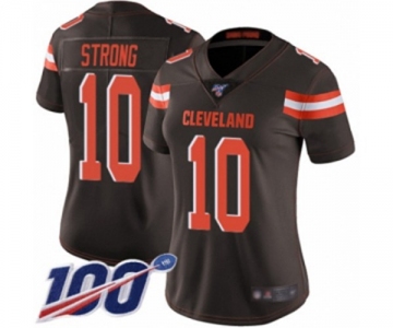 Women's Cleveland Browns #10 Jaelen Strong Brown Team Color Vapor Untouchable Limited Player 100th Season Football Jersey