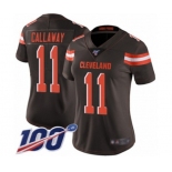 Women's Cleveland Browns #11 Antonio Callaway Brown Team Color Vapor Untouchable Limited Player 100th Season Football Jersey