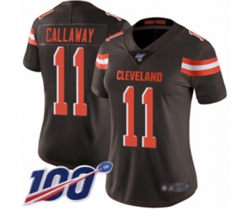 Women's Cleveland Browns #11 Antonio Callaway Brown Team Color Vapor Untouchable Limited Player 100th Season Football Jersey