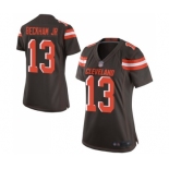 Women's Cleveland Browns #13 Odell Beckham Jr. Game Brown Team Color Football Jersey