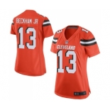 Women's Cleveland Browns #13 Odell Beckham Jr. Game Orange Alternate Football Jersey