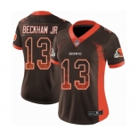 Women's Cleveland Browns #13 Odell Beckham Jr. Limited Brown Rush Drift Fashion Football Jersey