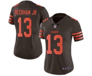 Women's Cleveland Browns #13 Odell Beckham Jr. Limited Brown Rush Vapor Untouchable Football Jersey