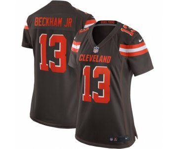 Women's Cleveland Browns #13 Odell Beckham Jr Nike Brown Game Jersey