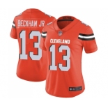 Women's Cleveland Browns #13 Odell Beckham Jr. Orange Alternate Vapor Untouchable Limited Player Football Jersey