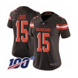 Women's Cleveland Browns #15 Ricardo Louis Brown Team Color Vapor Untouchable Limited Player 100th Season Football Jersey